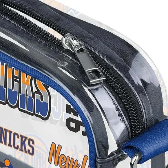 FOCO Unisex's NBA Team Knicks Logo Stripe Clear Crossbody Bag, Retro Print - Picture 3 of 8